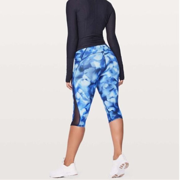Lululemon Train Times Crop 17" Mini Blush Blossom Alpine White Midnight Navy 4 - Picture 3 of 9